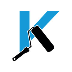 paint Logo combine with letter K vector template