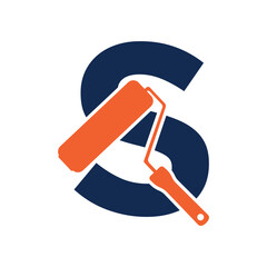 paint Logo combine with letter S vector template