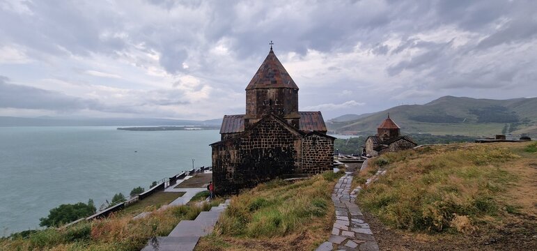 Sevanavank is a monastic complex located on a peninsula at the northwestern shore of Lake Sevan in the Gegharkunik Province of Armenia, not far from the town of Sevan. Initially the monastery was buil