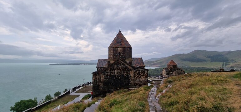 Sevanavank is a monastic complex located on a peninsula at the northwestern shore of Lake Sevan in the Gegharkunik Province of Armenia, not far from the town of Sevan. Initially the monastery was buil