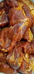 raw meat prepared for cooking 
