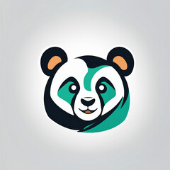 Fototapeta premium panda head logo design illustration