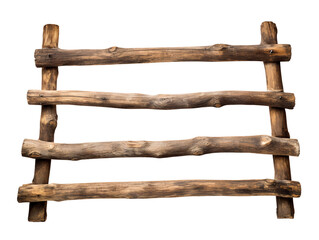 Naklejka premium Old Wooden Ladder, isolated on a transparent or white background