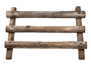 Fototapeta premium Old Wooden Ladder, isolated on a transparent or white background