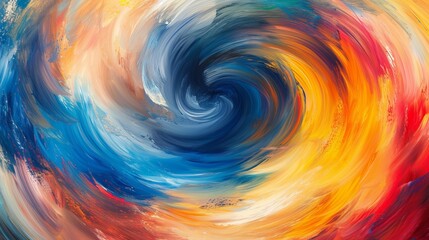 Colorful Swirl Abstract Painting, Vibrant, Dynamic