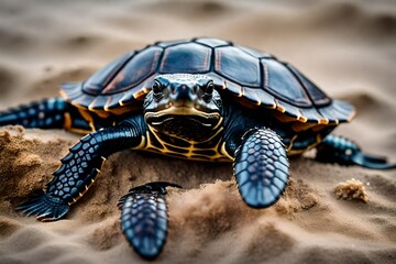 turtle on the sand - Powered by Adobe