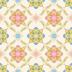 Ethnic ikat seamless pattern traditional design illustration 