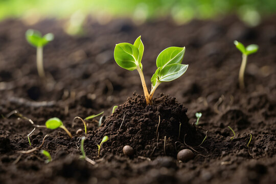 small plants growing on the ground