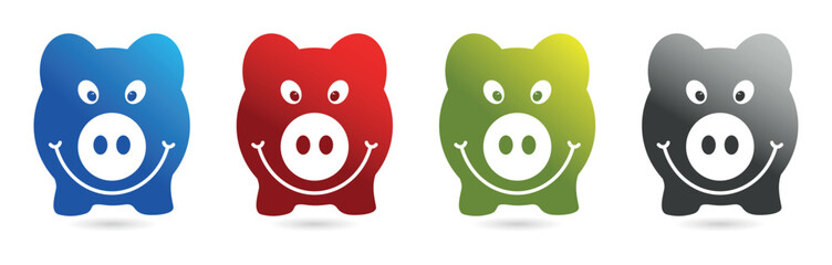 Set of colorful pig with smiley expression vector illustration isolated on a white background. © SDN gallery