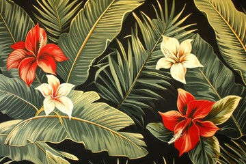 Tropical Art Deco Wallpaper