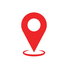Location pin icon vector illustration on white background.