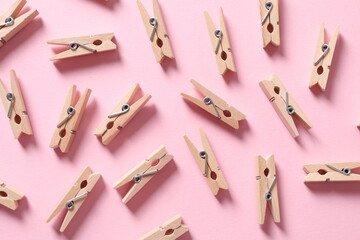 Clothespins on a colored background