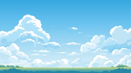 Foto op Canvas Blue sky clouds sunny day. Background design, Vector © baobabay