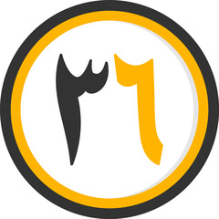 Arabic Number Thirty Six Icon