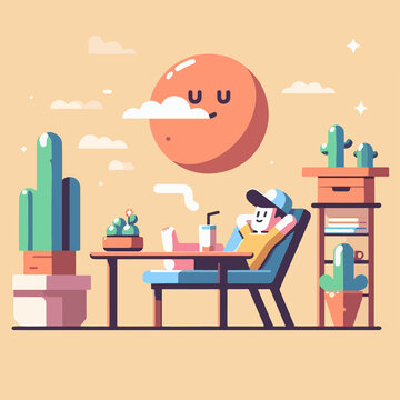 illustration of a person relaxing
