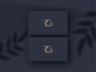 Qi logo design vector image