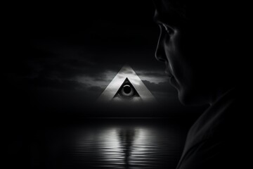 Unveiling the Enigmatic Illuminati. A Captivating Image of Symbolism and Mysterious Shadows