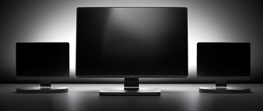 A sleek thin-bezel monitor showcased in a dimly lit room, epitomizing a modern and minimalist monitor concept.
