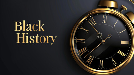 Black History Month time background with text Black History Month