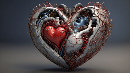 Fototapeta na wymiar heart in the glass metal heart with chain heart in chains metal heart with chain metal heart with chains