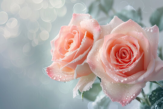 Valentine's Day roses climb pink. Background. Pink roses. Dreamy fairytale Valentine's card.