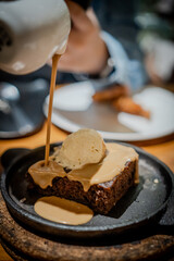 Brownie with Vanilla Ice Cream