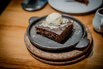 Brownie with Vanilla Ice Cream