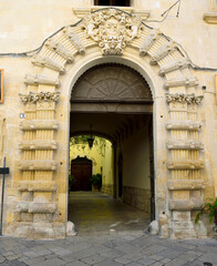 architectural details in the historic center in Galatina Lecce Italy