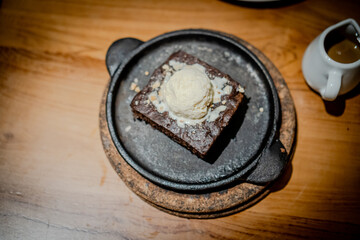 Brownie with Vanilla Ice Cream