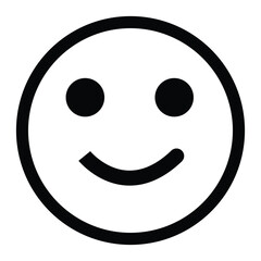 Fototapeta premium Smiley face emoticon - emoji line art vector icon for apps and websites. Vector illustration. EPS file 9.