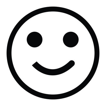 Naklejki Smiley face emoticon - emoji line art vector icon for apps and websites. Vector illustration. EPS file 9.