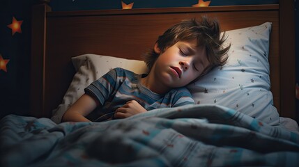 Little baby boy sleeping while lying on couch at home