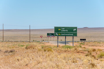 road sign in Naukluft desert, east of Aus,  Namibia