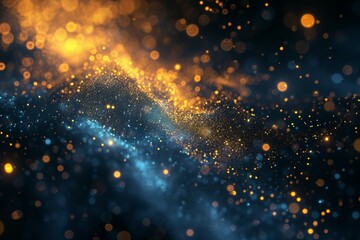 background of abstract glitter lights. blue, gold and black. de focused
