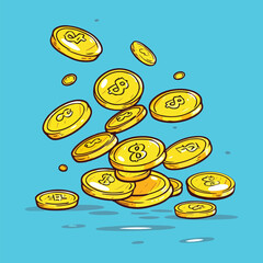 money and gold coins illustration