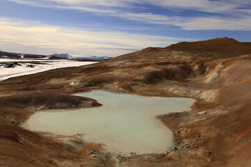 Leirhnjúkur is an active volcano located northeast of Lake Mývatn in the Krafla Volcanic System, Iceland