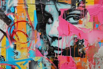 Vibrant Urban Graffiti Art Portrait