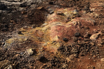 Leirhnjúkur is an active volcano located northeast of Lake Mývatn in the Krafla Volcanic System, Iceland