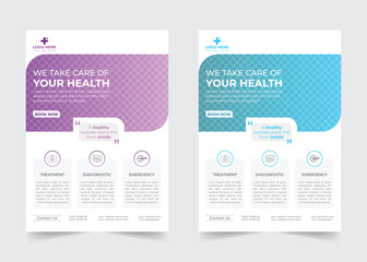 Corporate healthcare and medical flyer or poster design layout