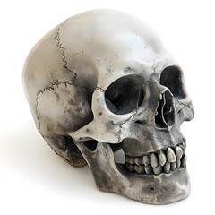 Obraz premium Human skull isolated on white background