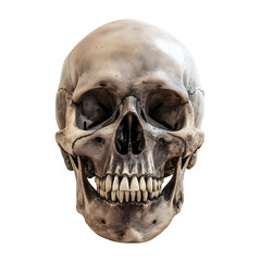 Human skull isolated on white background