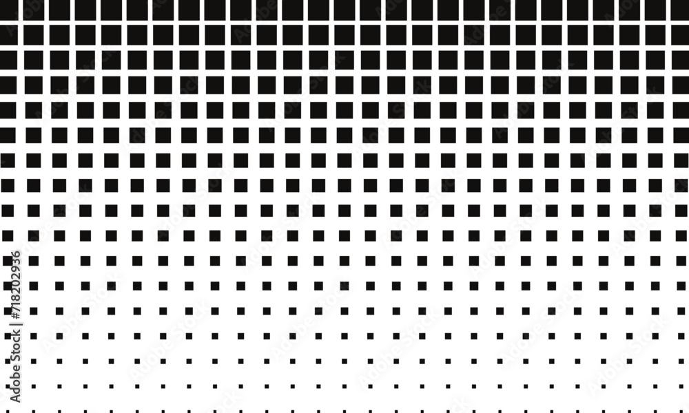 Poster abstract repeatable big to small rectangle dot pattern.