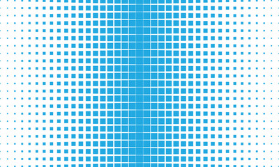 abstract repeatable big to small rectangle blue halftone dot pattern.