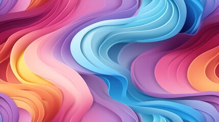 Obraz premium Paper abstract background of rainbow colors in the form of waves
