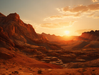 Naklejka premium Red Planet's Beauty - Mars Landscape Art