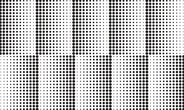 abstract repeatable big to small black halftone dot pattern.