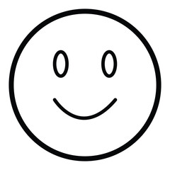 Fototapeta premium Happy face emoji outline icon. linear style sign for mobile concept and web design. Smile emoticon simple line vector icon. Vector illustration. EPS file 4.
