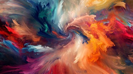 Vibrant Abstract Painting With Multiple Colors