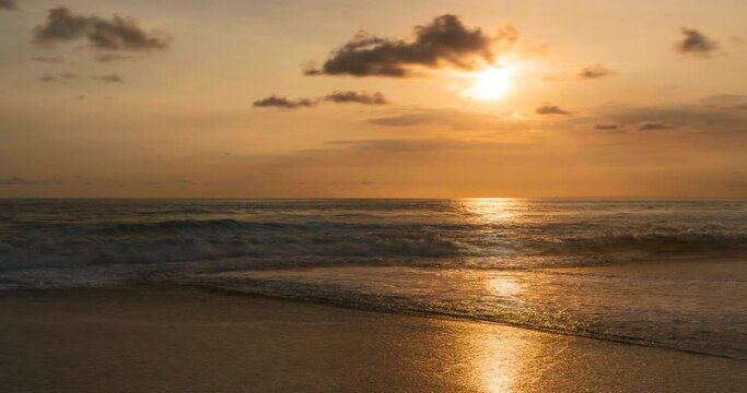 timelapse of sunset over a tropical beach
