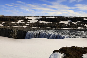 Dettifoss is a waterfall in Vatnajökull National Park in Northeast Iceland